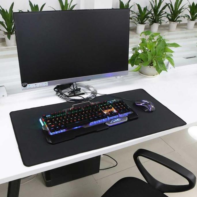 Gaming Mousepad XL Polos 60x30 80x30 80x50 90x40 cm Tebal 3mm Alas Mouse Besar Desk Mat Computer