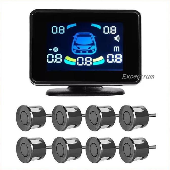 Sensor Parkir Mobil Depan Belakang 8 Sensor + LED Display Meter