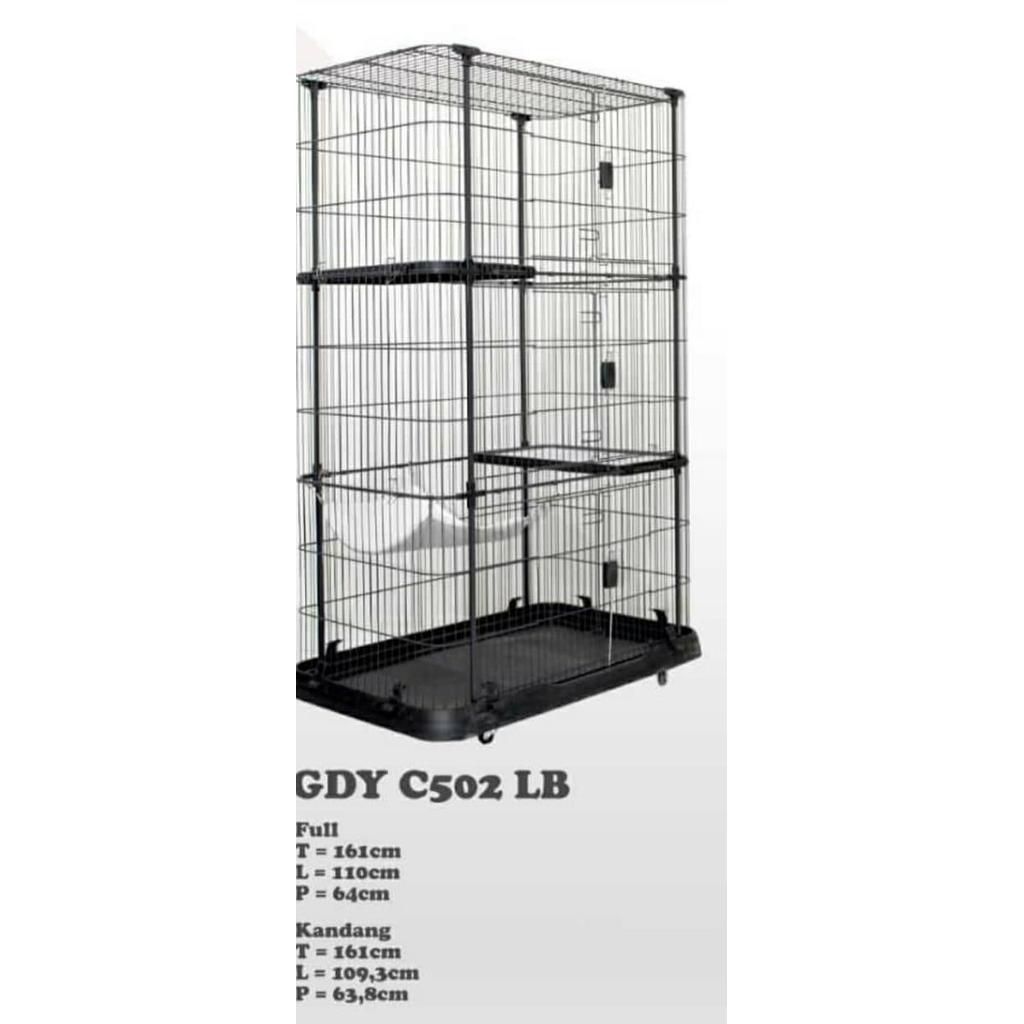 Kandang Tingkat Kucing Kandang Jumbo 3 Tingkat Ayunan Cat Cage