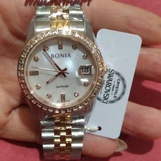 Jam Tangan BONIA ORIGINAL 100% BNB10553-1657S Swarovski Shappire Glass