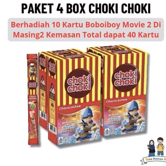 Paket 4 Box Choki Choki Berhadiah Kartu Boboiboy Movie 2