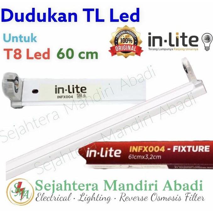 Ready Kap TL Led 60cm Dudukan T8 Rumah TL Led InLite INFX004