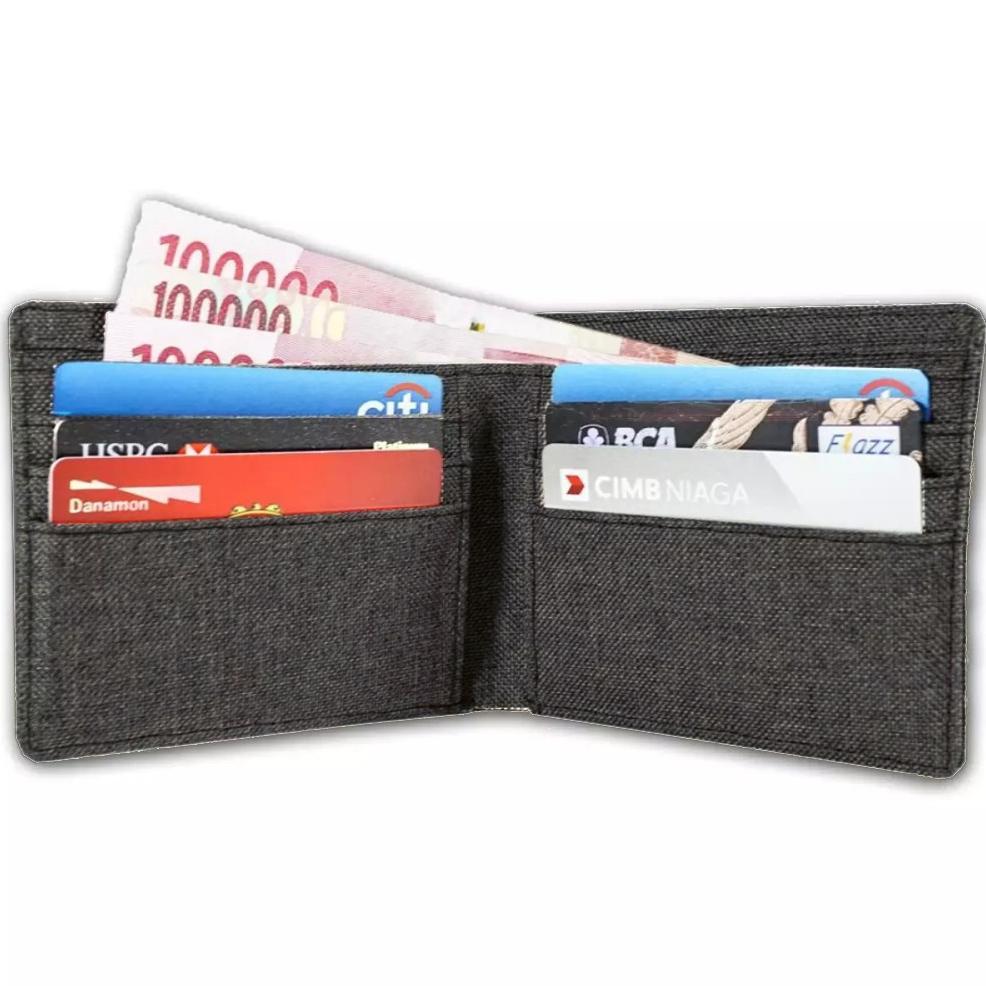 RECOMMENDED [BAG AND TRAVEL] DOMPET PRIA KANVAS NILON TEBAL 88C07 + BOX DOMPET PENDEK LIPAT DUA POLO