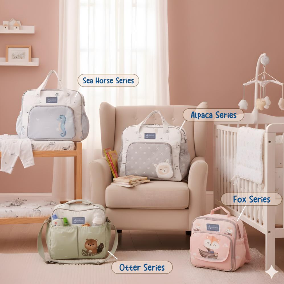 BIG PROMO Tas Bayi Omiland Tas Multifungsi Tas Selempang Diaper Bag Besar Medium Kecil Banyak Kanton