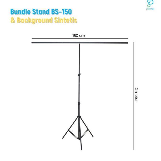 Paket Background Stand 150 + Background Studio Foto Pixmix
