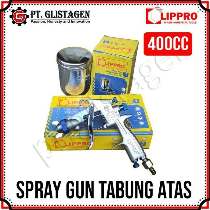 TERBARU - Lippro 9875-G Spray Gun F75G Tabung Atas Speed Gun Spraygun F75 Alat Semprotan Cat F 75