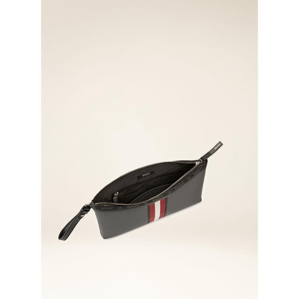 Shoulder Bag Men Clutch Bally Hartland Leather Bag In Black Stripe