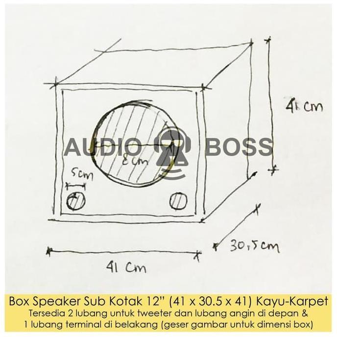 Paket box Boks Speaker Salon sub kotak 12" 12 in lubang angin terminal
