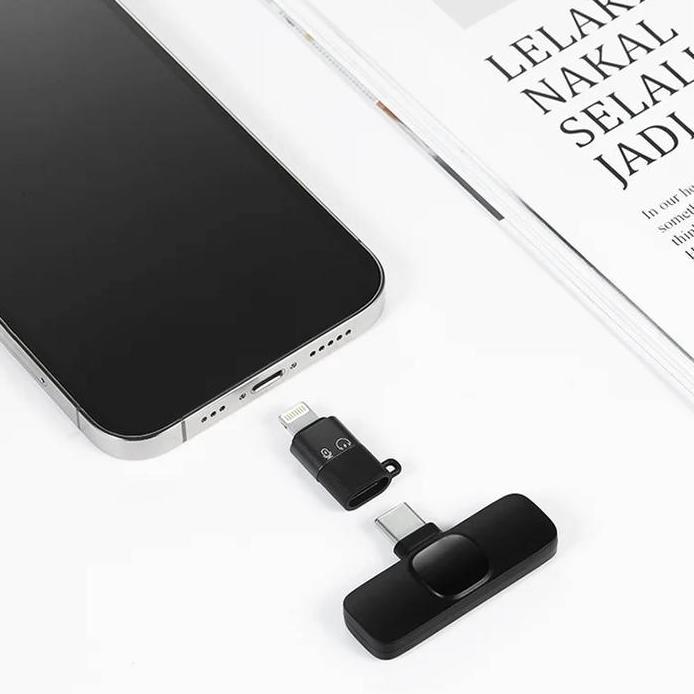 K8 K9 Microphone Wireless Mikropon Bluetooth Clip On HP Vlog Microfon Youtuber Recording Portable Mi