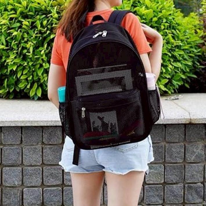 Koyabags - Ransel Wanita Pria Motif Jaring Transparan Backpack Daily / Tas Ransel Multifungsi Cewek 
