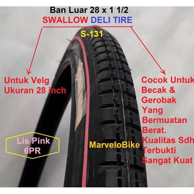 Ban Luar Becak 28 Swallow 6PR murah