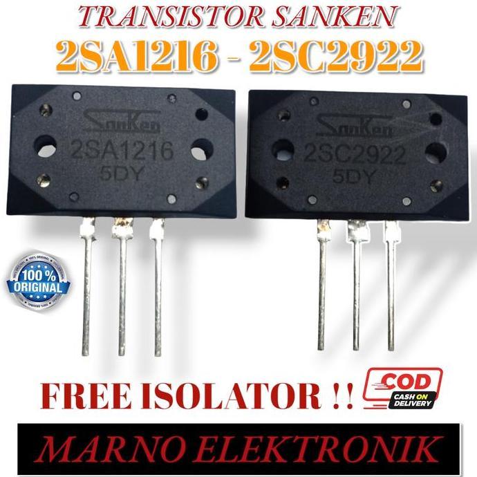 TR TRANSISTOR SANKEN 5DY 2SC2922 2SA1216 2 SC 2922 SA 1216 (BIASA) A2162
