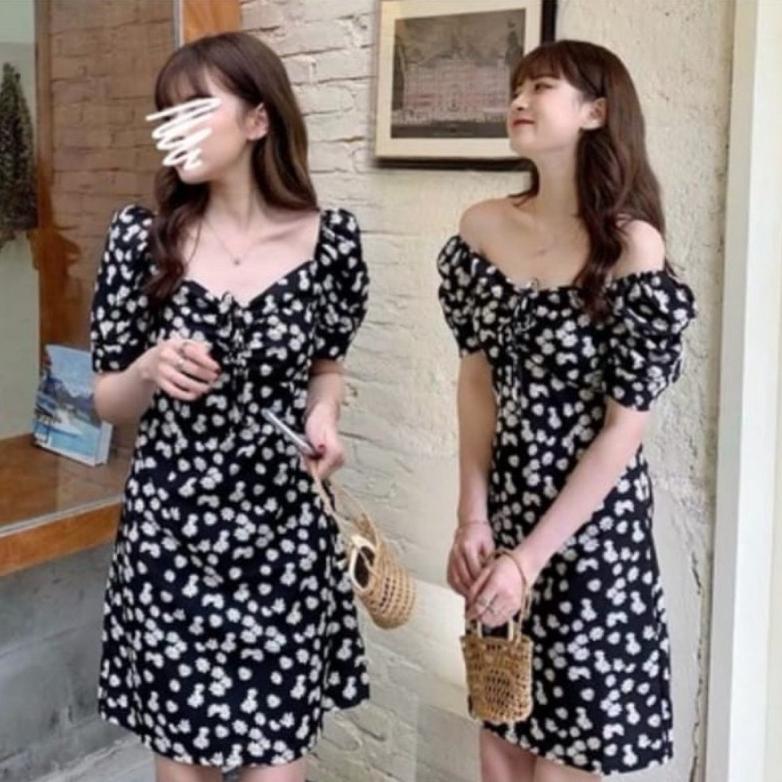 EXCLUSIVE DRESS DAISY KOREA BUNGA-BUNGA KATUN (LD 80, P 70)