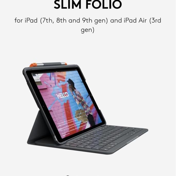 Logitech Slim Folio Keyboard iPad 9 / 8 penganti smart keyboard 10.2