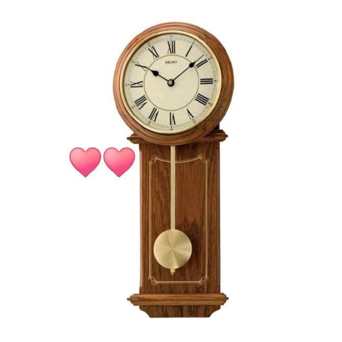 Jam Dinding SEIKO ORINAL QXC213B Wooden Clock Pendulum awet QXC213