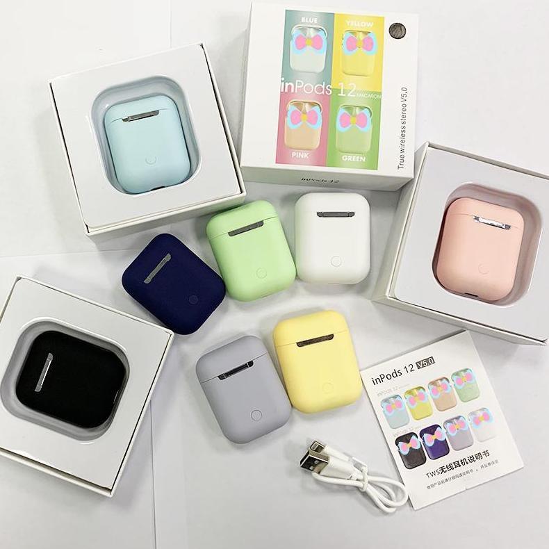 CUCI GUDANG Headset Bluetooth Inpod 12 i12 Macaron TWS Original Android iOS Earphone Murah