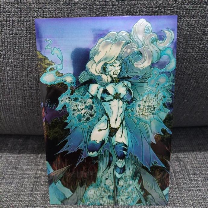 Lady death 1997 mega chromium card : lady death strengths