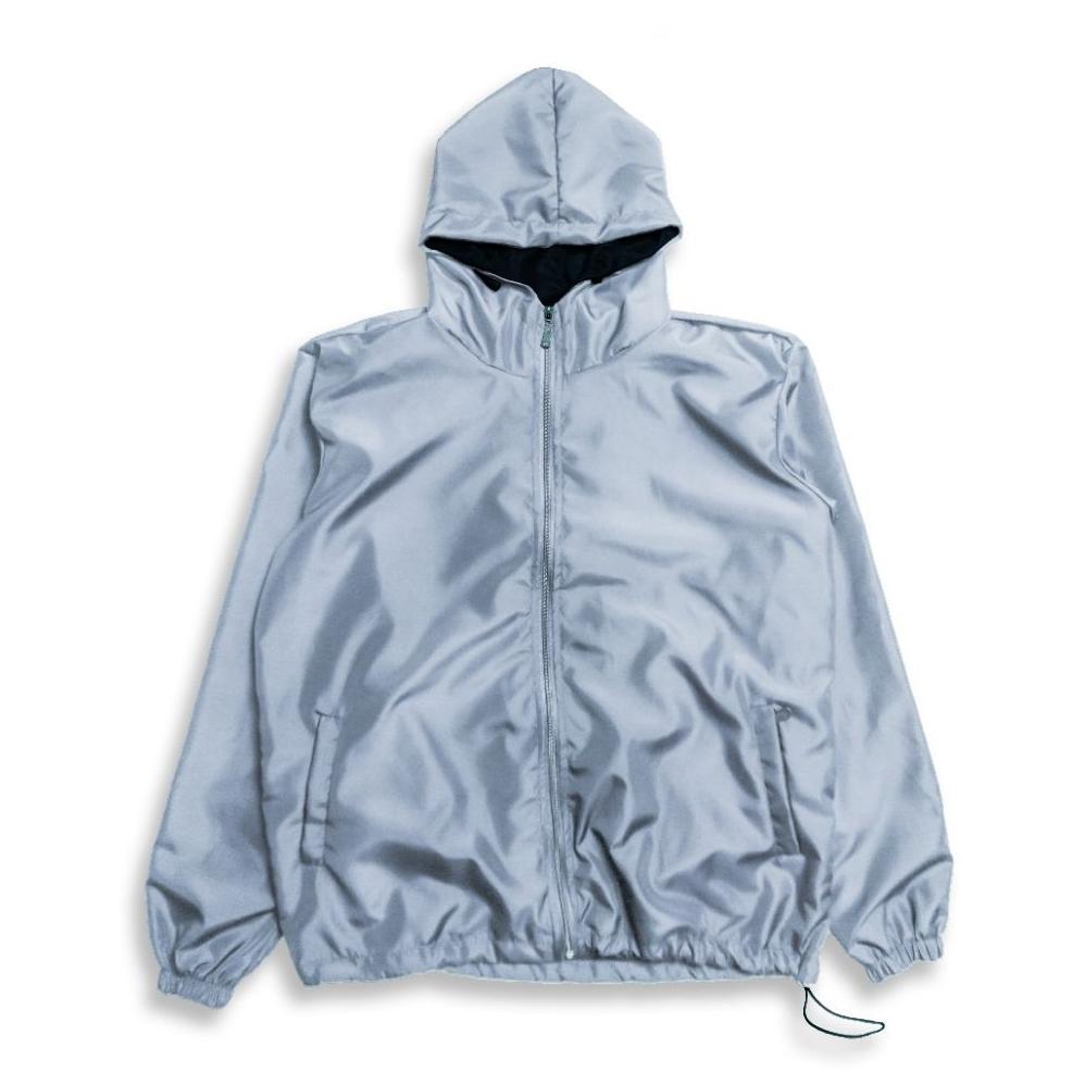 BIG SALE [BESTSELLER]JAKET RUNNING POLOS SILVER  UNISEX CASUALOUTFIT/JAKET PARASUT POLOS JUMBO PRIA 
