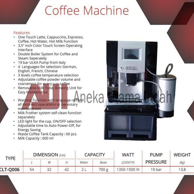 Terlaris Getra Clt-Q006 Getra Mesin Kopi Espresso Late / Coffee Machine