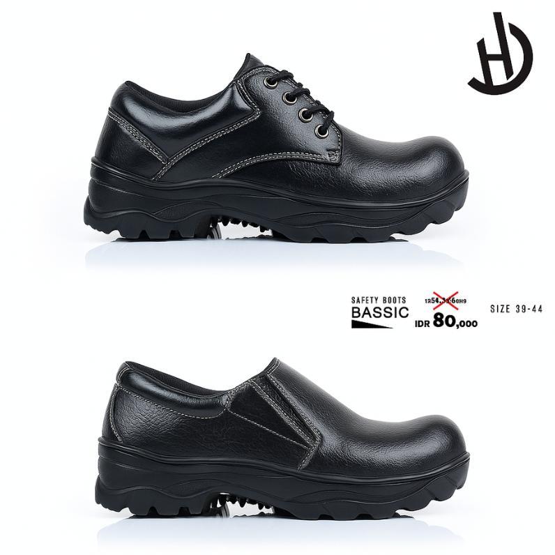 Safety Safety Shoes Jogger Kitchen Mekanik Spbu Bangunan Sepatu Safety Pria Pendek Ujung Besi Kulit 