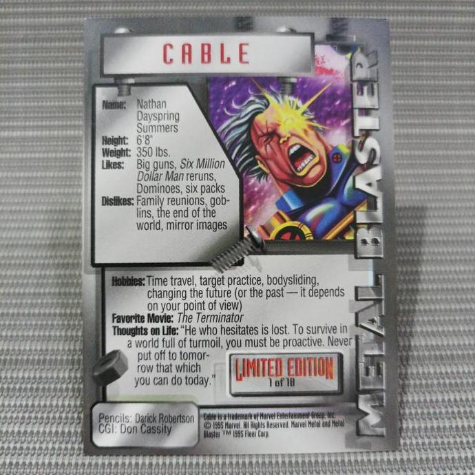 Marvel metal blaster 1995 metal blaster cable