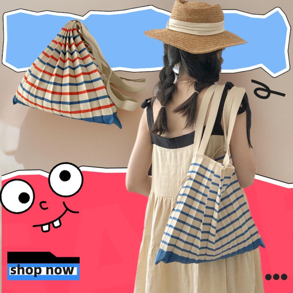 Ramadan Sale Pleated Totebag Bag Serbaguna Knitted Tote Bag Besar Tas Korea  Tas Lipet Korea Wanita 