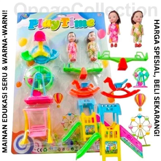 mainan boneka barbie kecil anak berbie kelly lengkap dengan mainannya - PLAY TIME SET LO3