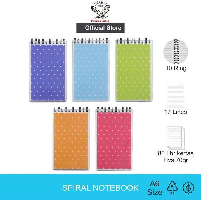 TOMEX Buku Tulis Spiral / Notebook Spiral / Notes / Spiral Notebook A6