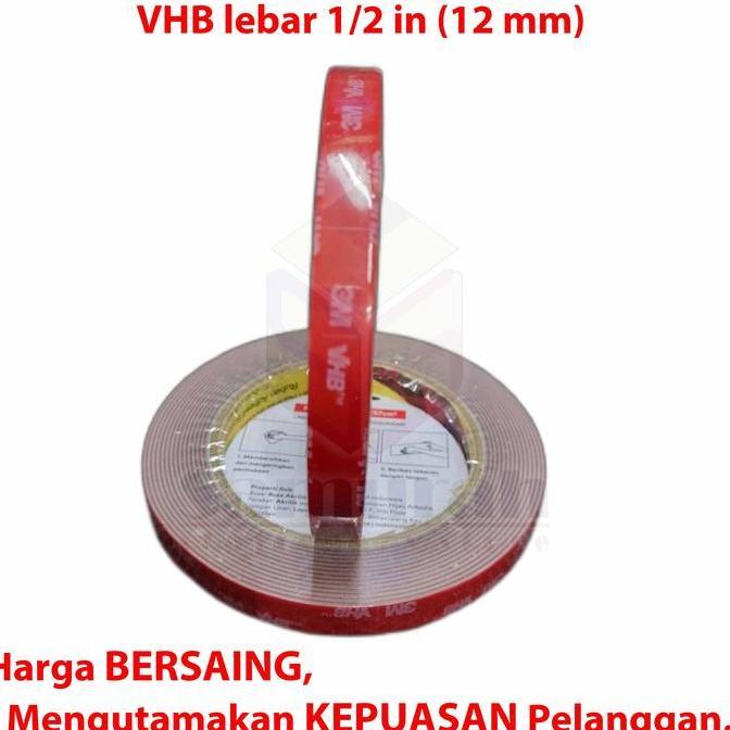 Gonew- Fluszo- Double Tape Vhb Lebar 1 Mm 3M / Foam Vhb Tape 3 M - 1/ Inch Panjang 4,5 Meter Automot