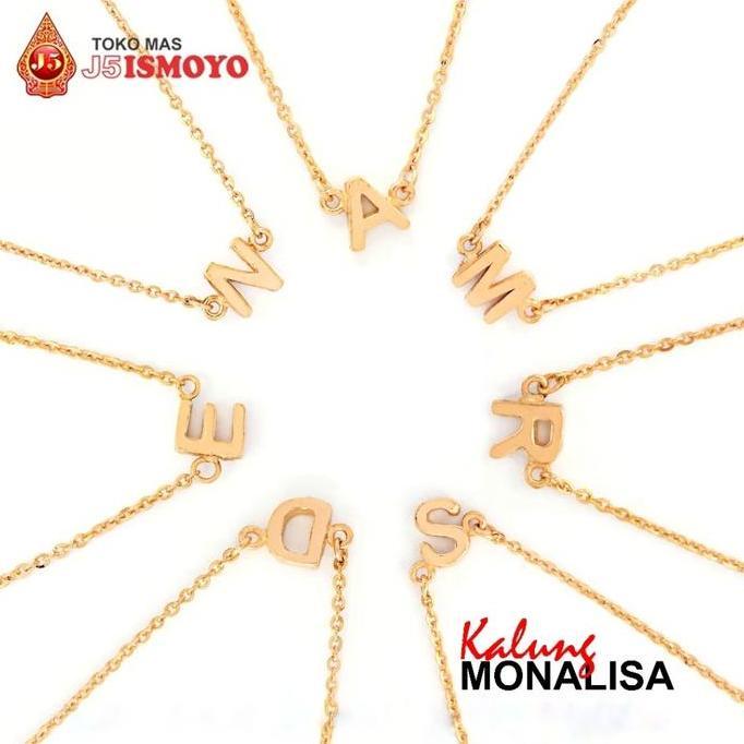 warhan_pik - kalung emas 10 karat choker huruf monalisa j5 ismoyo