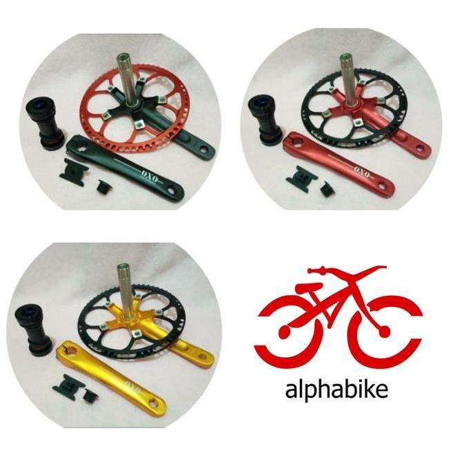 CRANK SET OXO 56T HT2 + BOTTOM BRACKET (BB) SEPEDA LIPAT MINION
