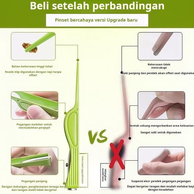 Alat pembersih telinga visual, artefak pembersih telinga dengan klip telinga bercahaya, alat pembers