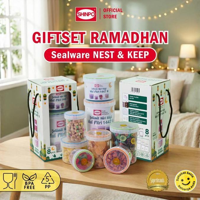 SHINPO Gift Set Ramadhan Isi 8 PCS Idul Fitri Sealware Nest & Keep SIP-SET