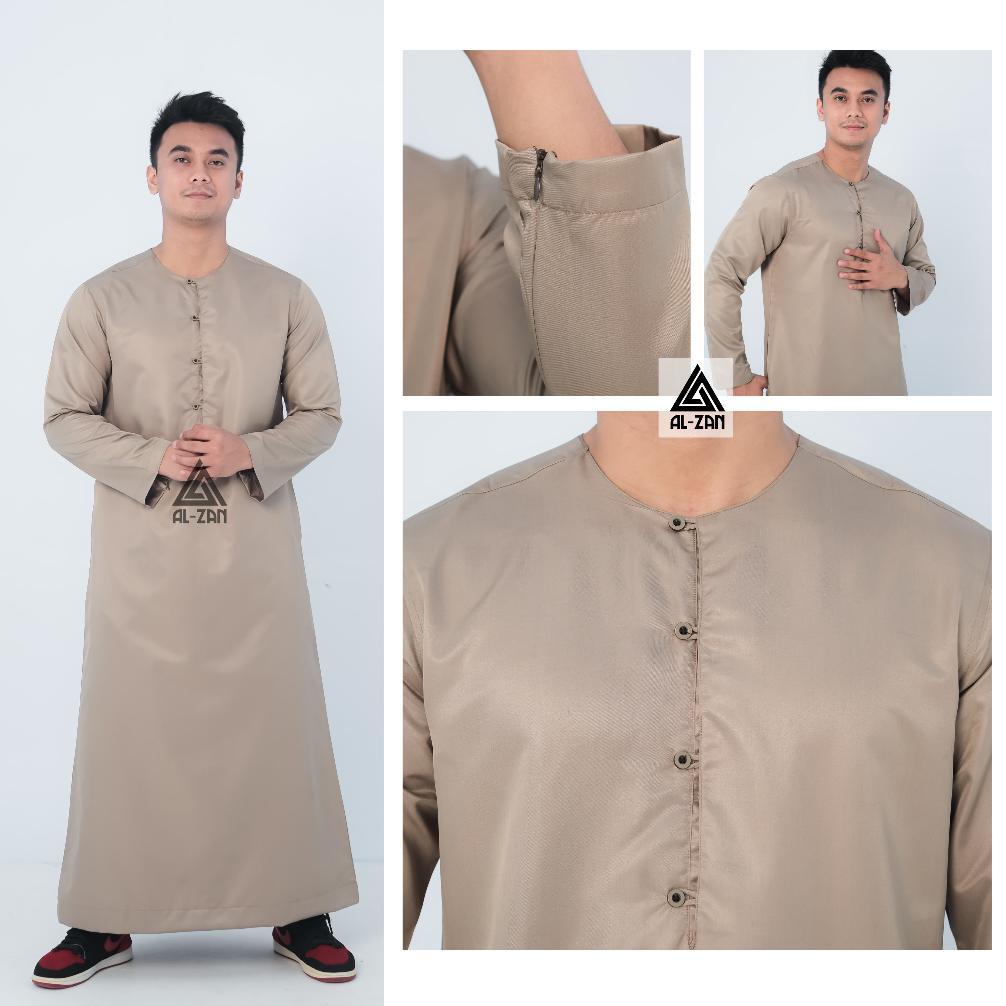 Terbaru Gamis Pria Slimfit Jubah Pria Jubbah Polos Kancing Kotak Jubah Gamis Muslim Pria Model Terba