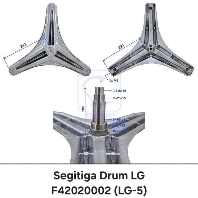 WD-F1480RD WD-P1410BRD WD-P1410BRD WD-P1410RD6 SEGITIGA SPIDER DRUM MESIN CUCI FRONT LOADING LG 1 BA