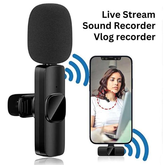 Msu- Mic Wireless K8 Type-C Clip-On 1 Mic Rechargeable Mikrofon Nirkabel Praktis Kualitas Suara Jern