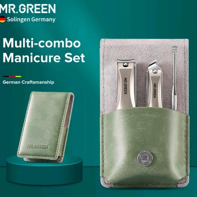 MR.GREEN Manicure Set Stainless Portable Nail Clipper Emerald Green