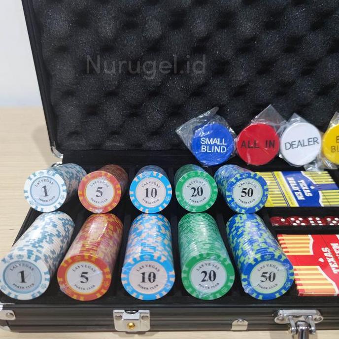 Promo Poker Chip Set 500 Pcs Premium Clay Coin + Suitcase + Standard Playmat Cod