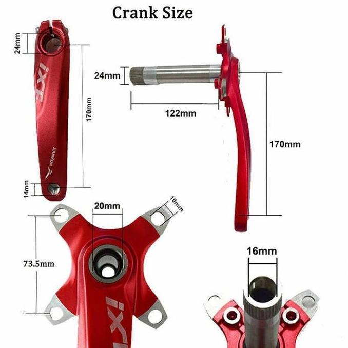 IXF Crank HT2 Crankset Hollowtech BB Plus Triple Chainring 24-32-42T