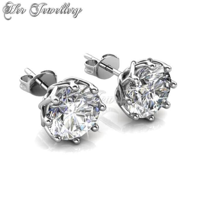 Her Jewellery Lily Earrings Anting Kristal White Gold