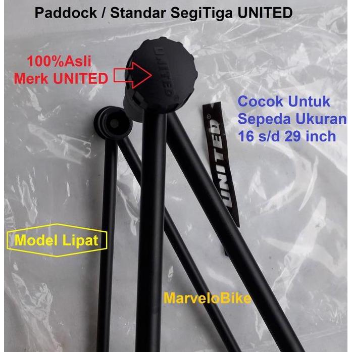 Paddock Standar Sepeda Lipat MTB BMX Fixie Balap United SegiTiga