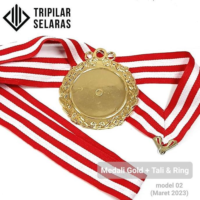 Medali Plastik warna Gold / Emas + ring dan tali