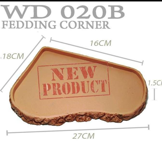 WD020B FEEDING DISH CORNER TEMPAT MAKAN KURA SULCATA TORTOISE IGUANA