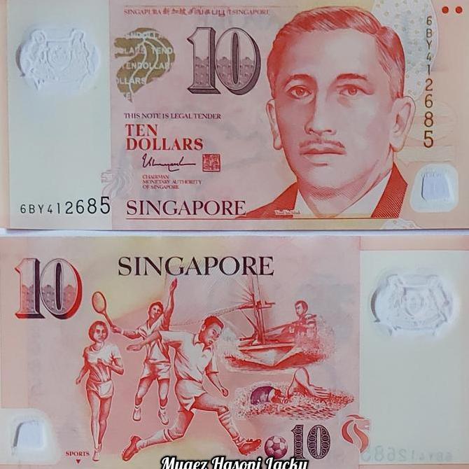 Koleksi Singapura Pecahan 10 Dolar Polymer