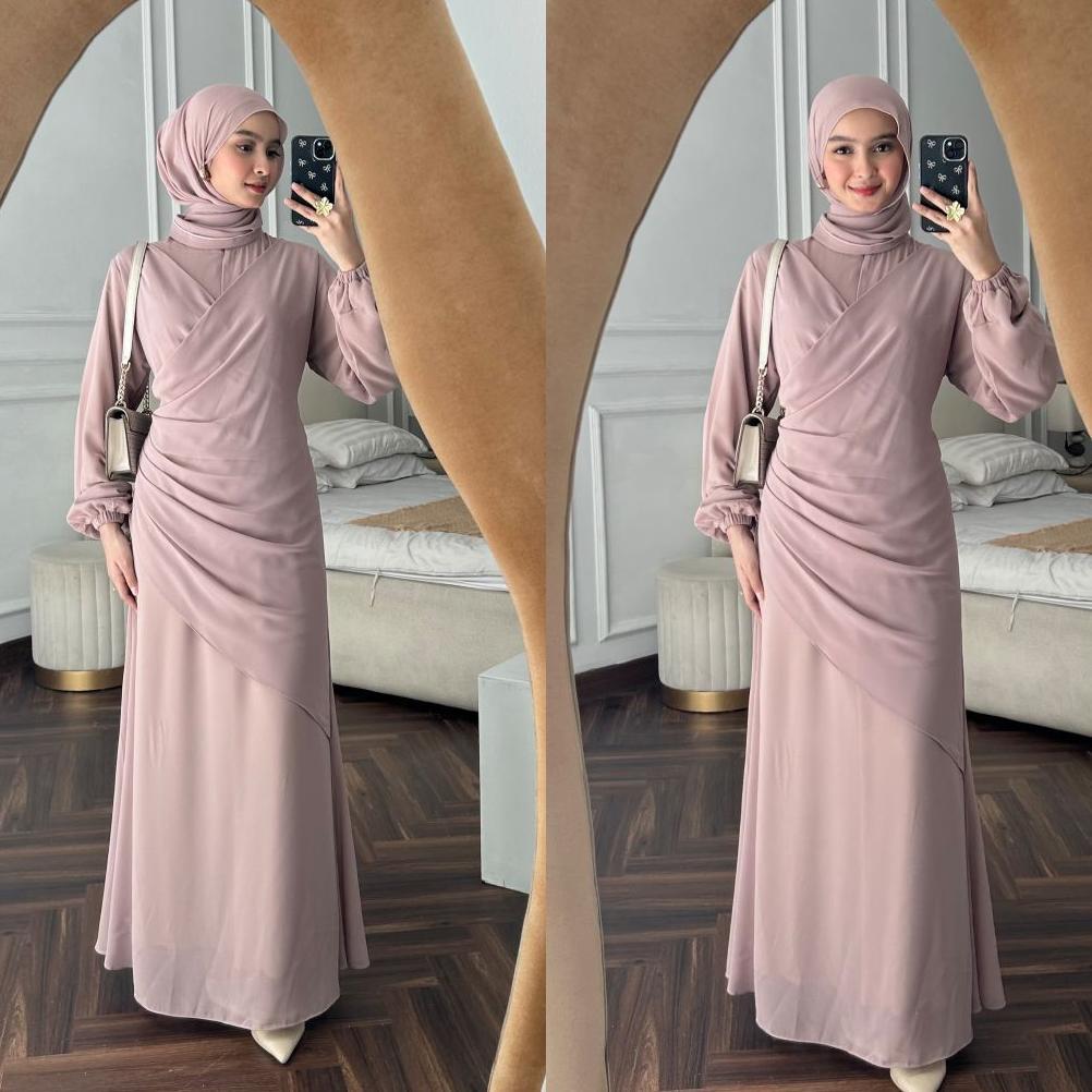 TERBARU Erina Dress Ceruti Ootd Hijab Simple Seragam Bridesmaid