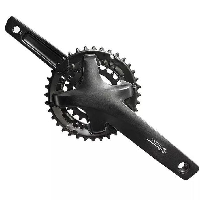 Meijun Crankset Doubel Chainring Crank Arm HT2 Sepeda MTB Road