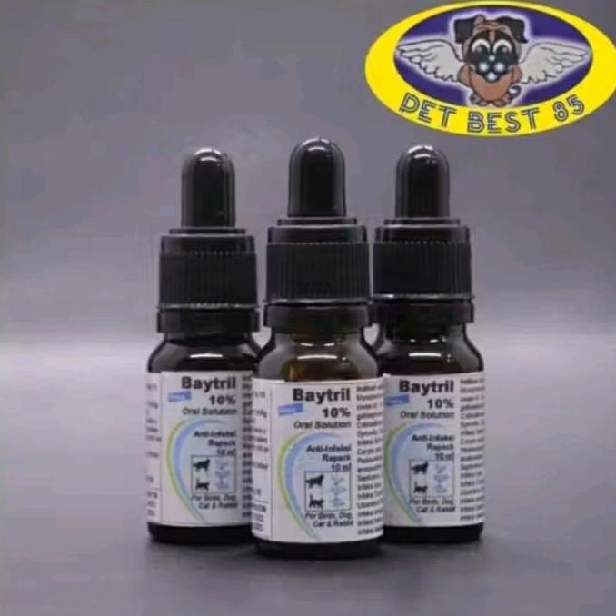 Baytril 10% 10ml Enrofloxacine Spektrum Luas Hewan-Pet-Bird