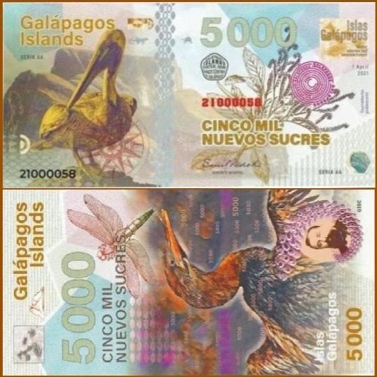 Galapagos Islands 5000 Sucres 2021 Polymer