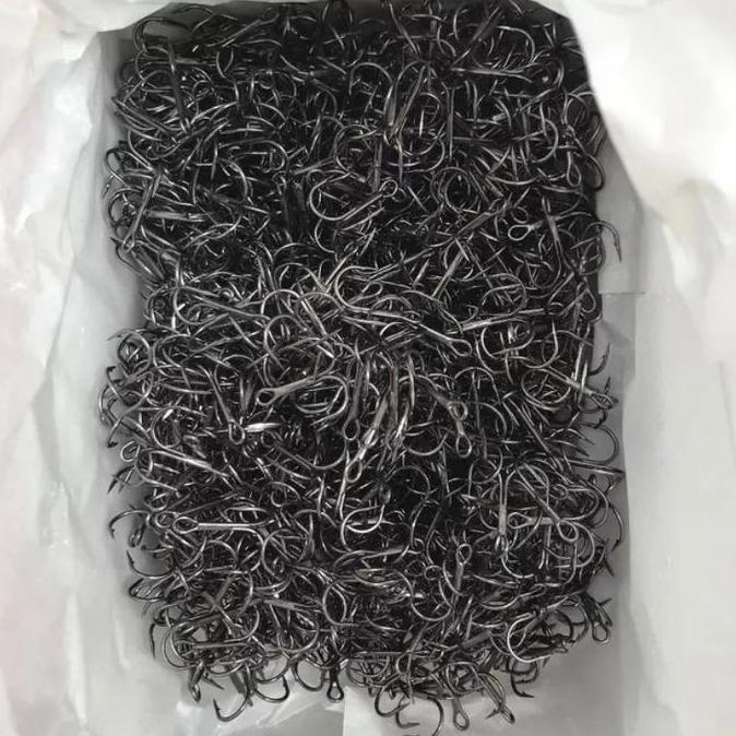 MANCING MANIA Mata Kail Pancing Minnow Micro Jig UL Treble Hook Hitam Pancing Garong Jangkar Tripel 