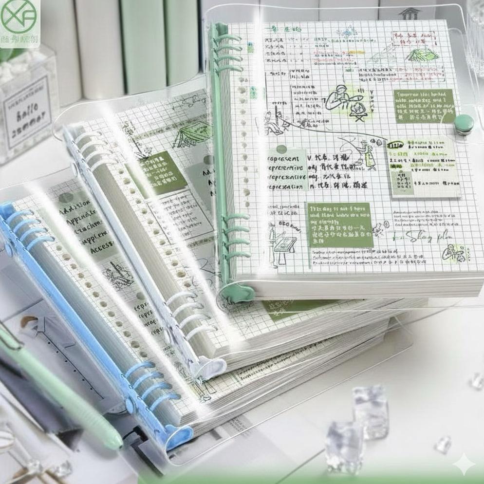 Promo Ponmall- Binder Aesthetic A5 / B5 Binder Pvc Transparan Aesthetic Tidak Termasuk Isi Notebook 